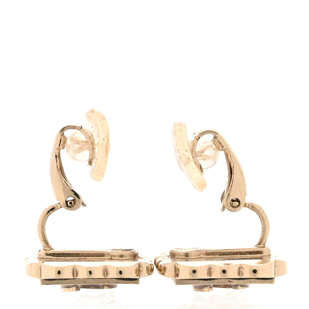 レジンスクエアクリップオンピアス ゴールドブラック（カスタマイズ対応）