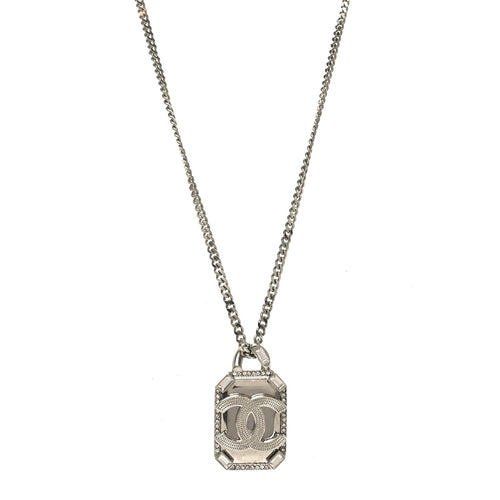 クリスタル バゲット ミラー ペンダント ネックレス シルバー（カスタマイズ対応）
