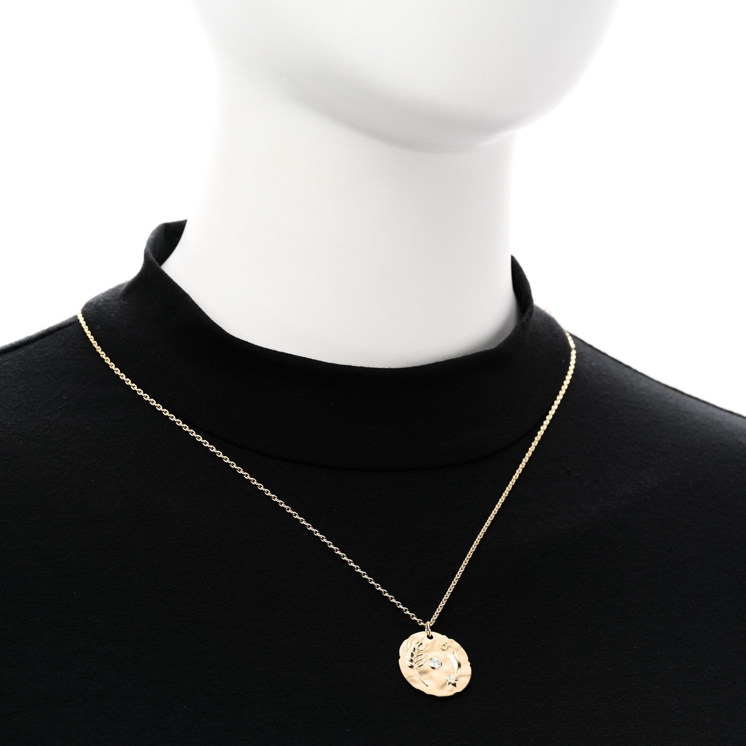 ドッゾペット 18K イエローゴールド ダイヤモンド タリスマン メダル ペンダント ネックレス（カスタマイズ対応）