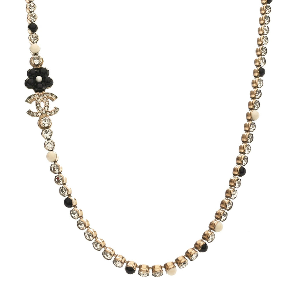 ドッゾペット クリスタル パール ガラスビーズ ショート ネックレス ゴールド ホワイト ブラック（カスタマイズ対応）