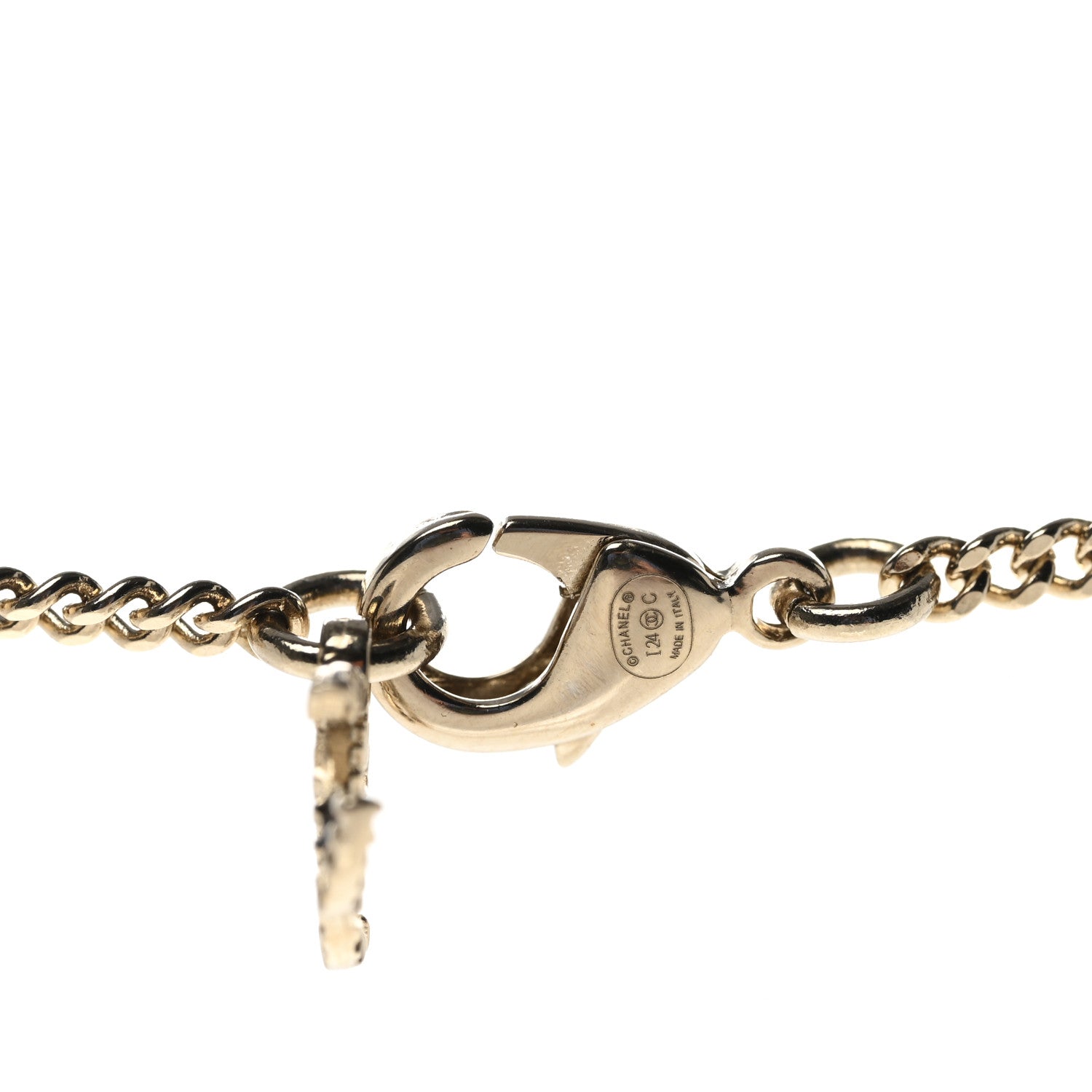 バゲットクリスタルモチーフネックレス グレー ゴールド（カスタマイズ対応）